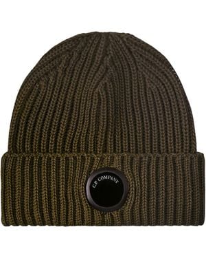 C.P. Company Extrafine Merino Wool Lens Beanie - Green