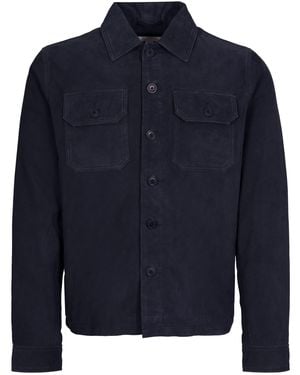Schott Nyc Suede Jacket - Blue