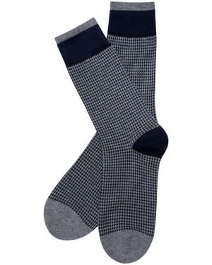 Stuarts London Brian Oak Pattern Socks - Blue