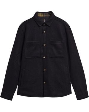 Barbour Marltown Tailored Wool Blend Overshirt - Black