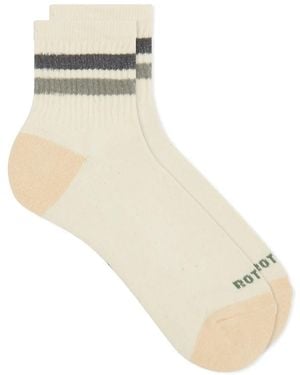 RoToTo Socks Retro Athletic Ankle Socks - Natural
