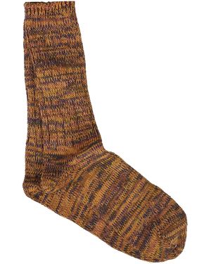 Anonymous Ism 5 Colour Mix Crew Socks - Brown