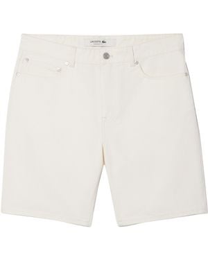 Lacoste Straight Fit Denim Bermuda Shorts - White