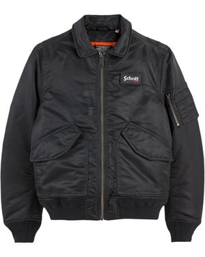 Schott Nyc Cwu 90's Fit Bomber Jacket - Black