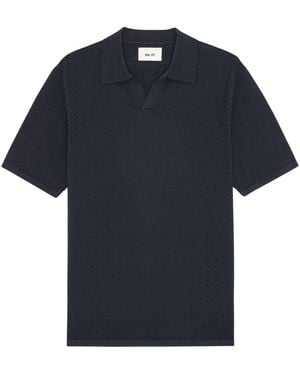 NN07 Paul Textured Stitch Polo - Blue