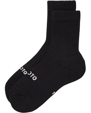 RoToTo Socks Daily 3 Pack Mini Crew Socks - Black