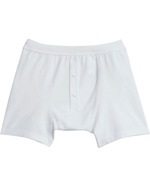 Merz B. Schwanen 255 Loopwheeled Midweight Button Fly Boxers - Blue