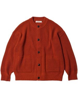 FRIZMWORKS Heavy Wool Round Cardigan - Red