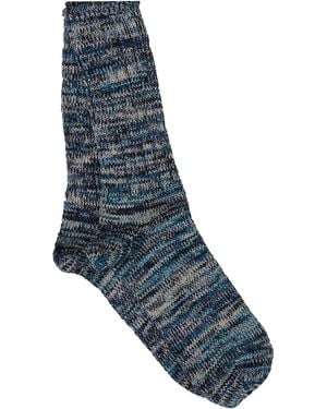 Anonymous Ism 5 Colour Mix Crew Socks - Blue