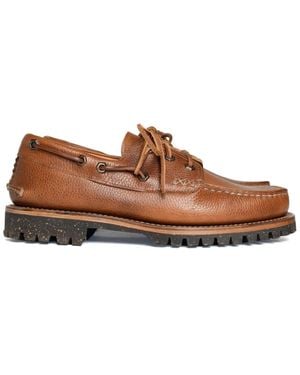 Yuketen Hex Eye Boat Shoes - Brown