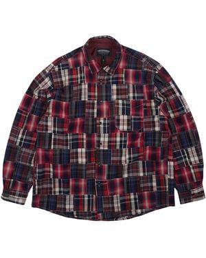 FRIZMWORKS Madras Patchwork Relaxed Shirt - Red