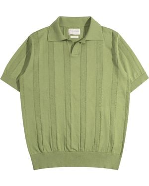 Far Afield Clifford Open-Knit Polo - Green