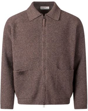 Universal Works Zip Caridgan Eco Wool - Brown