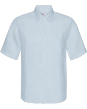 COLORFUL STANDARD Linen Short Sleeve Shirt - Blue