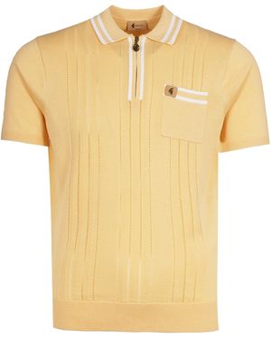 Gabicci Johnson Knit Polo - Yellow