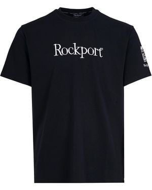 Rockport Archive Highland Front Logo Washed Crew Neck T-Shirt - Black