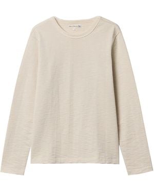 Merz B. Schwanen 2S18 Loopwheeled Relaxed Fit Heavyweight Long Sleeve - White