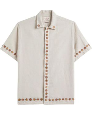 Portuguese Flannel Sprout Embroidery Shirt - Grey