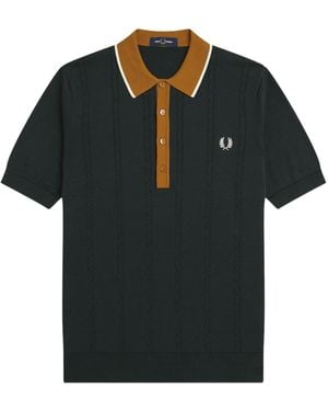 Fred Perry Cable Knit Shirt - Black