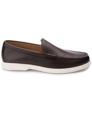 John White Ethan Plain Tumbled Grain Loafer - Brown