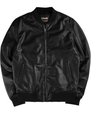 Schott Nyc Leather Bomber Jacket - Black