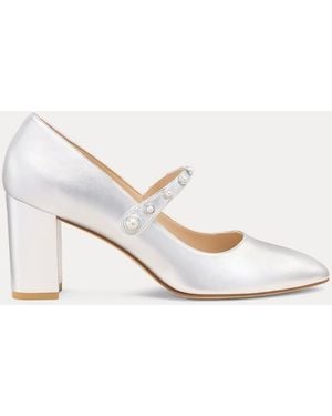 Stuart Weitzman Ari Pearl Mary Jane 75 - White