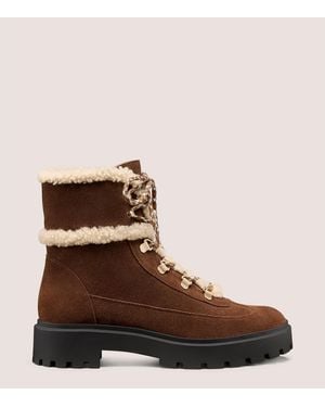 Stuart Weitzman Myla Shearling Bootie - Brown