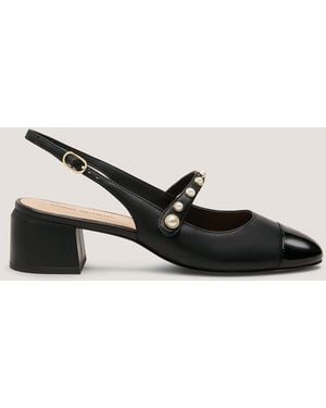 Stuart Weitzman Ari Pearl Mary Jane Slingback 45 - Black
