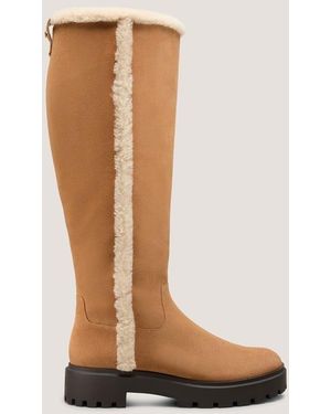 Stuart Weitzman Myla Zip Shearling Boot - Brown