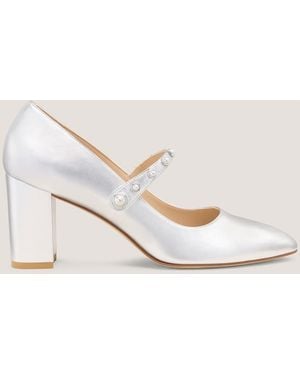 Stuart Weitzman Ari Pearl Mary Jane 75 - White