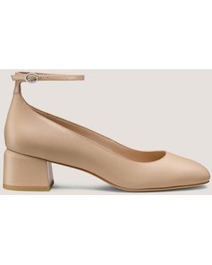 Stuart Weitzman Emilee Strap Pump 45 - Natural