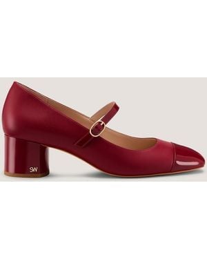 Stuart Weitzman Cara Mary Jane 50 - Red