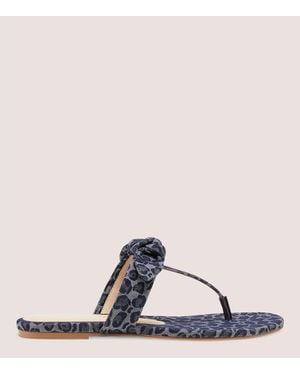 Stuart Weitzman Bandeau T-strap Slide - Blue