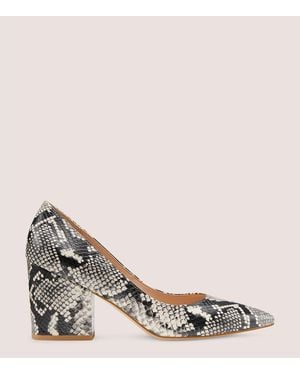 Stuart Weitzman Avenue 75 Sleek Block Pump - White