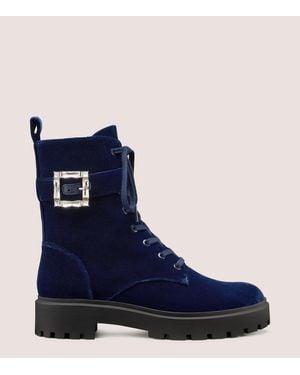 Stuart Weitzman June Lace-up Bootie - Blue