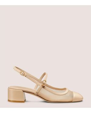 Stuart Weitzman Maeve Mary Jane Slingback - Natural