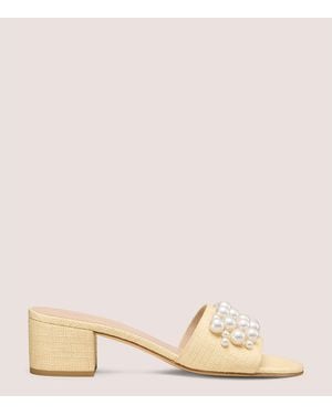 Stuart Weitzman Goldie 50 Block Slide - Natural