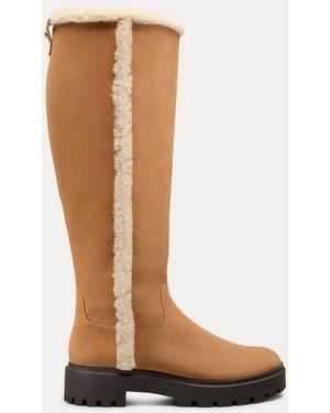 Stuart Weitzman Myla Zip Shearling Boot - Brown