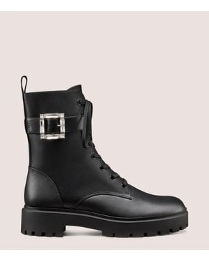 Stuart Weitzman June Lace-up Bootie - Black