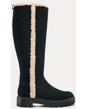 Stuart Weitzman Myla Zip Shearling Boot - Black
