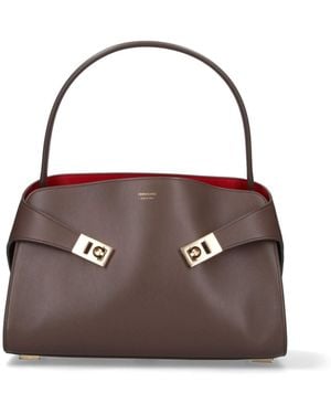 Ferragamo Genuine Calf Leather Shoulder Bag - Brown