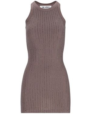 The Attico Crystal Mini Dress - Brown