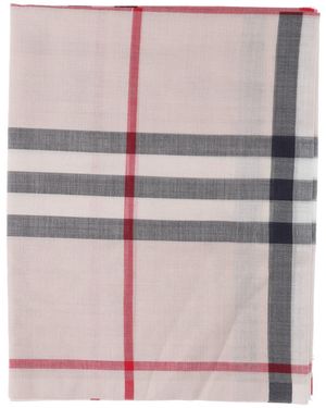 Burberry Silk And Wool Scarf Check - Pink