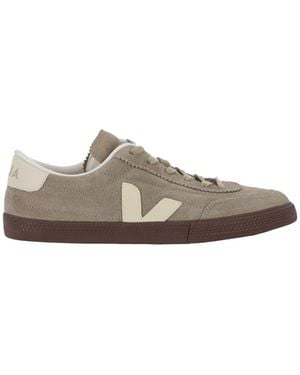Veja Suede Trainers With Recycled Lining - Natural