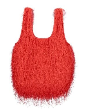 Dries Van Noten Fringe Tote Bag "Marche" - Red
