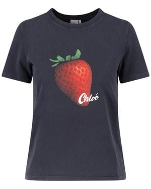 Chloé Printed T-Shirt - Blue