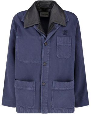 Miu Miu Single-Breasted Jacket - Blue