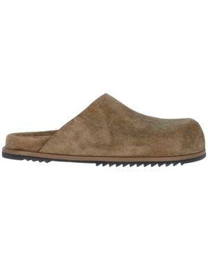 Rick Owens Suede Mules - Brown