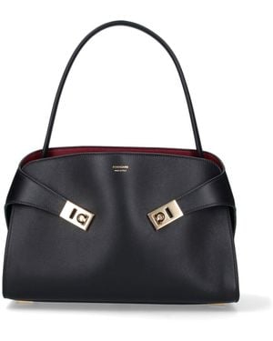 Ferragamo Medium Bag "Hug Soft" - Black