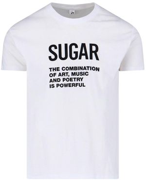 Sugar #Artmusicandpoetry' T-Shirt - White